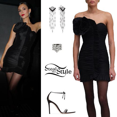 Victoria Justice: Black Mini Dress and Pumps