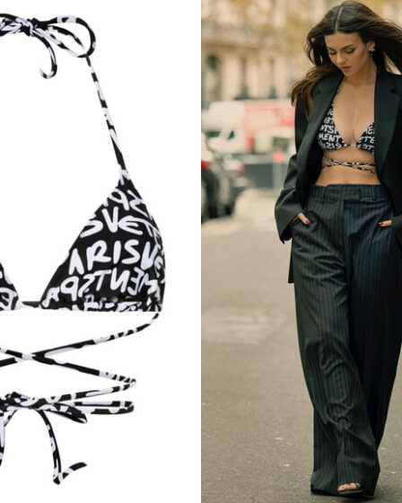 Victoria Justice's Vetements Black Swimsuit Top