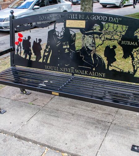 bench commemorating captain sir tom moore