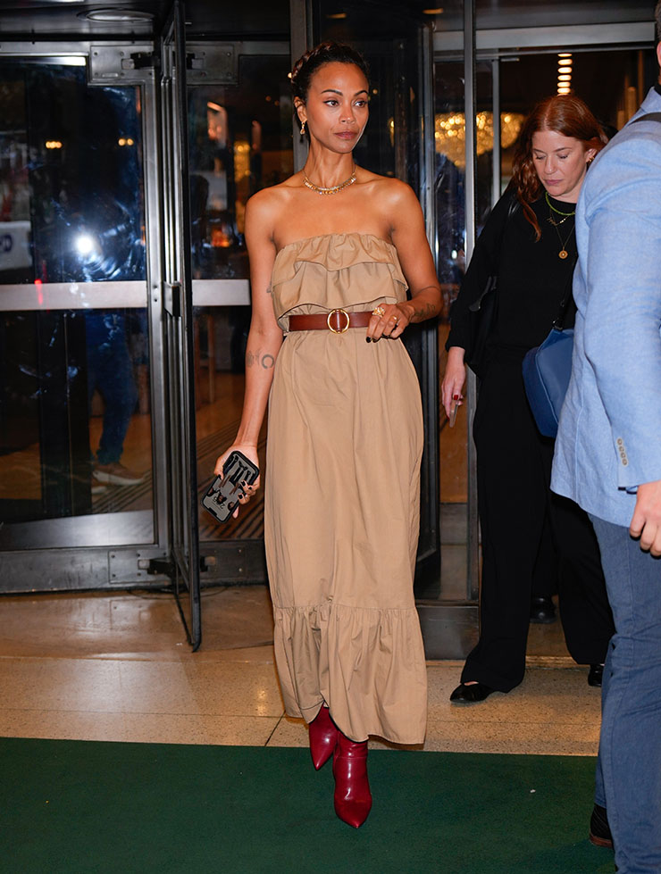 Zoe Saldana Wore Saint Laurent Promoting ‘Emilia Perez’