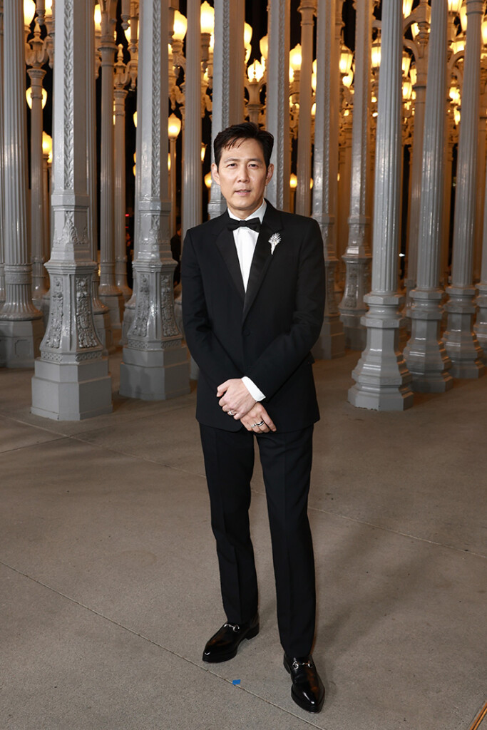  Lee Jung-jae, wearing Gucci, attends the 2024 LACMA Art+Film Gala