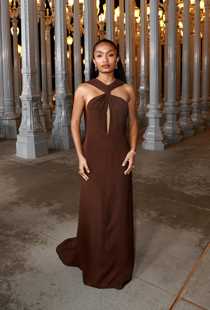 Yara Shahidi, wearing Gucci, attends the 2024 LACMA Art+Film Gala, 