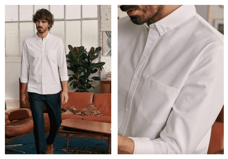 oxford shirt on model from Octobre