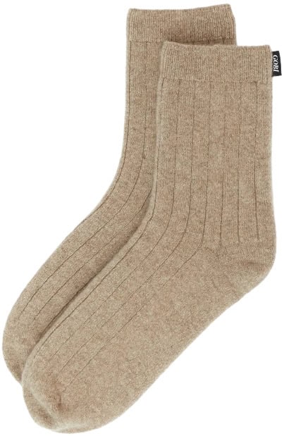 Gobi Organic Colour Cashmere Unisex Rib Knit Bed Socks