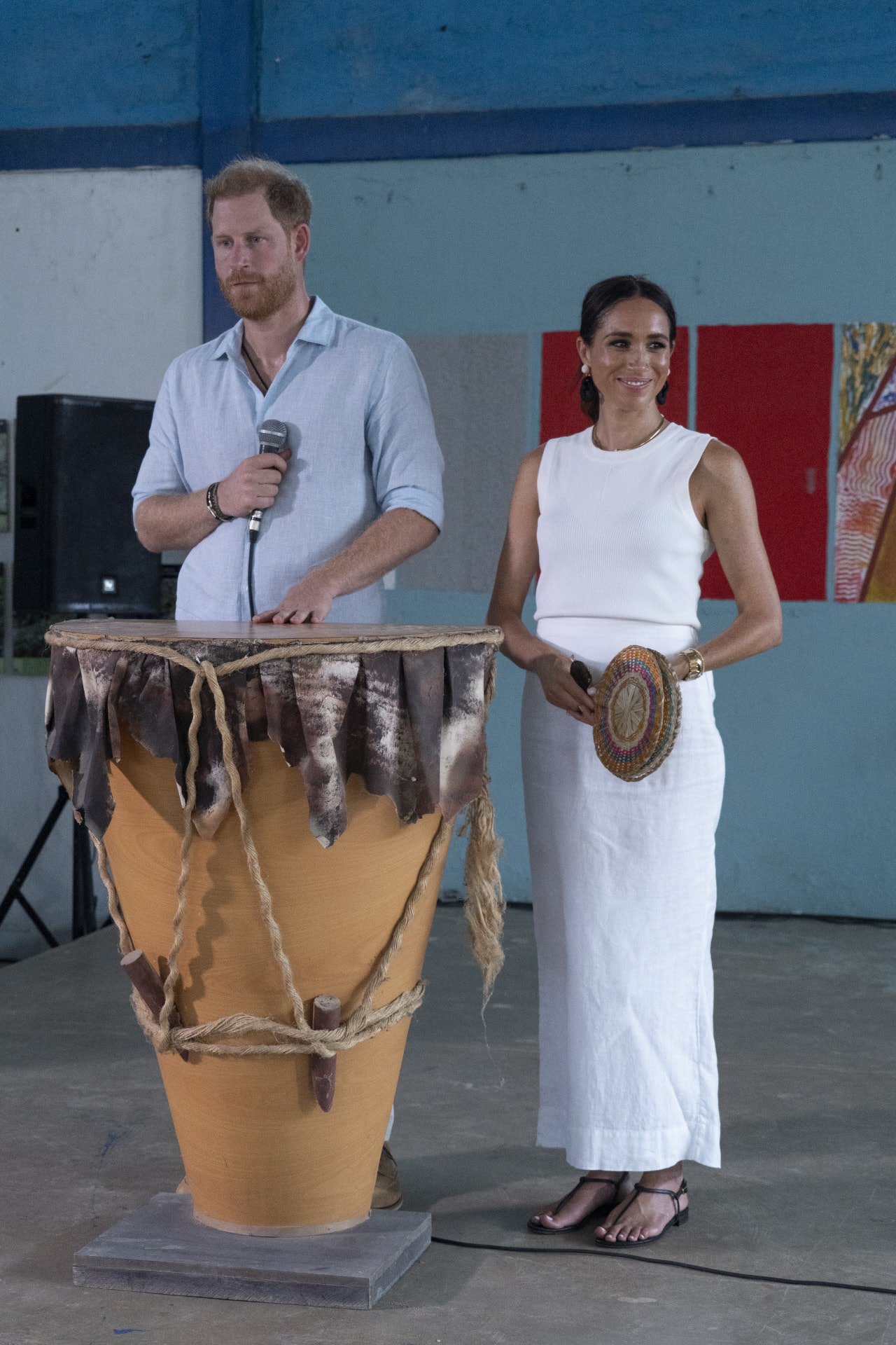 Prince Harry and Meghan Markle at San Basilio de Palenque Colombia.