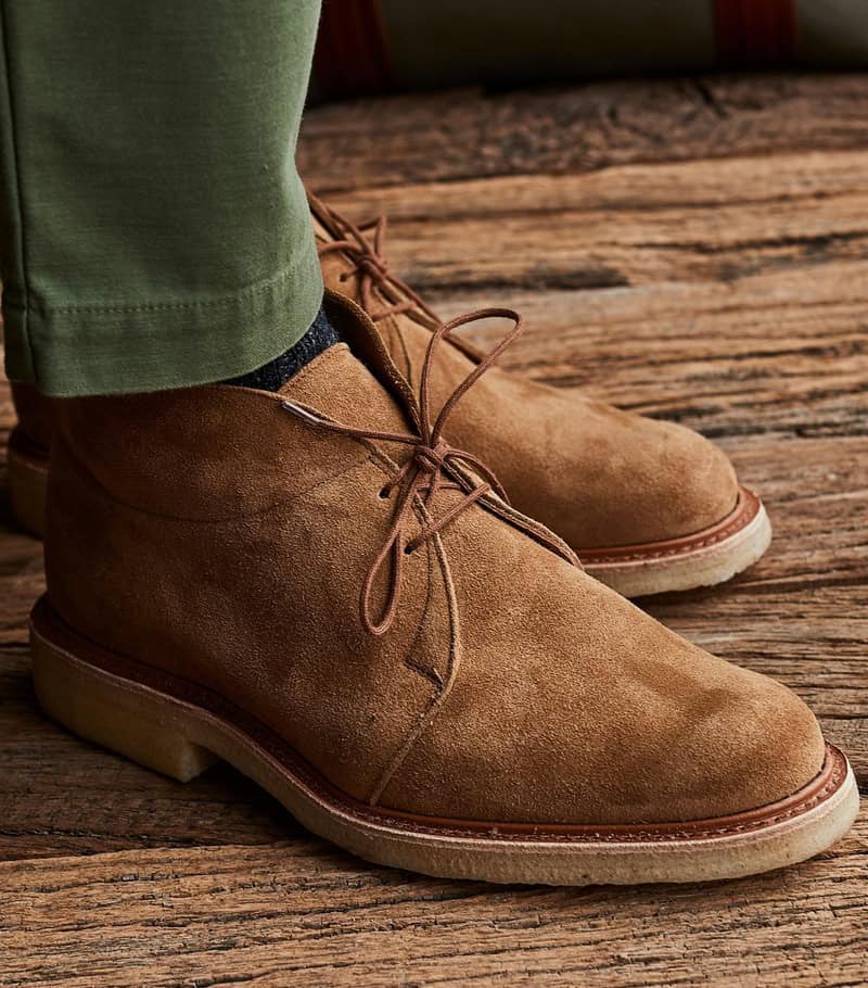 wearing the tricker's chukka boots