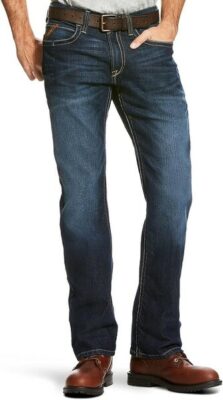 ARIAT Men's Rebar M4 Low-Rise Boot Cut Jean: best low-rise jeans for men