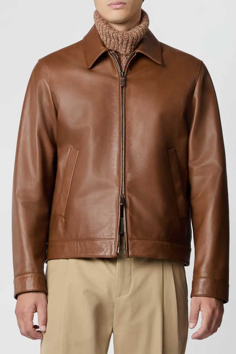 Tod's leather shirt jacket