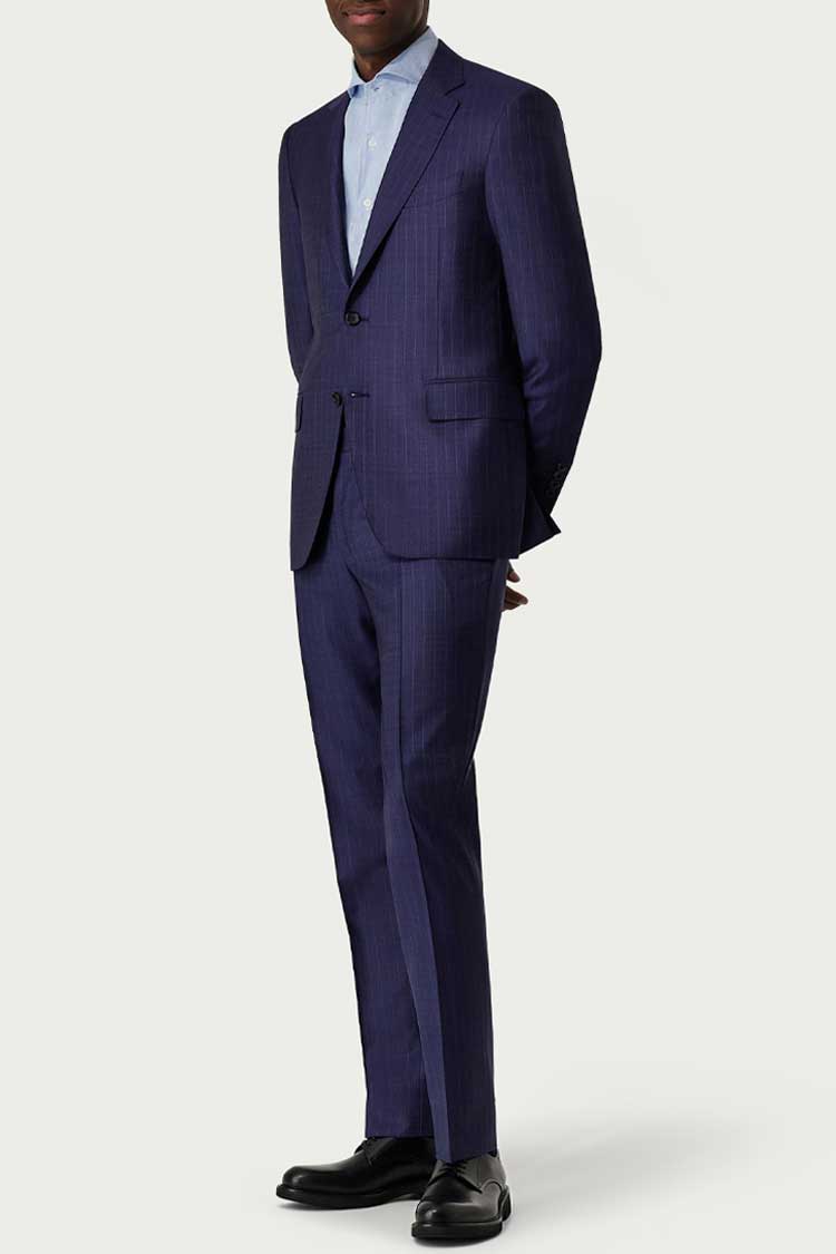 Canali navy cool pinstripe suit