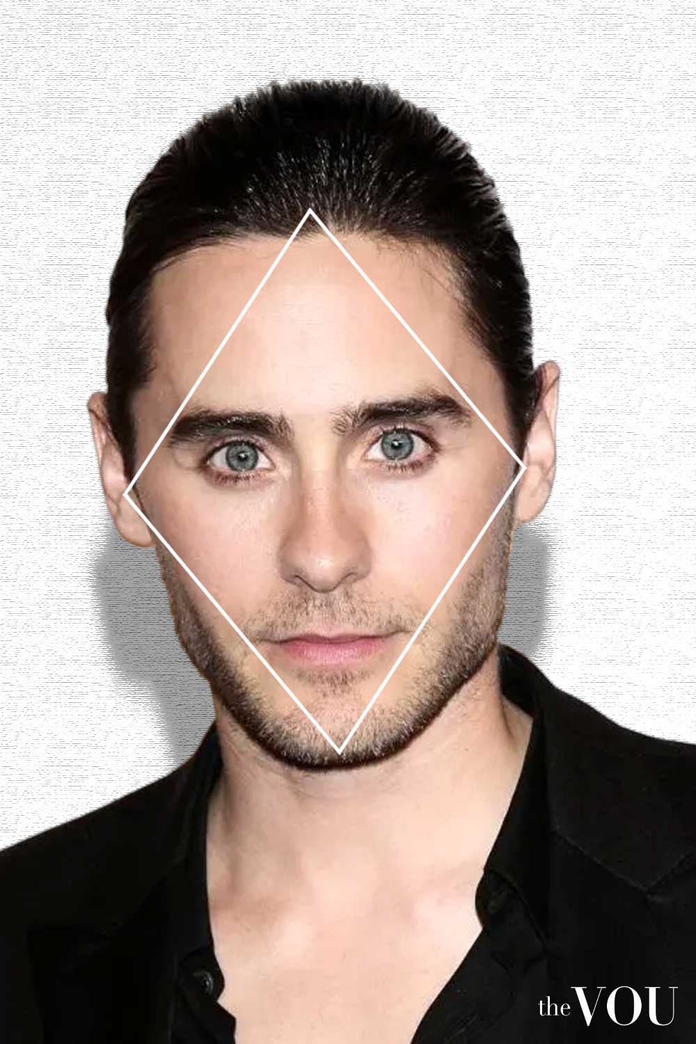 Slick Back Hairstyle Diamond Face Shape Jared Leto