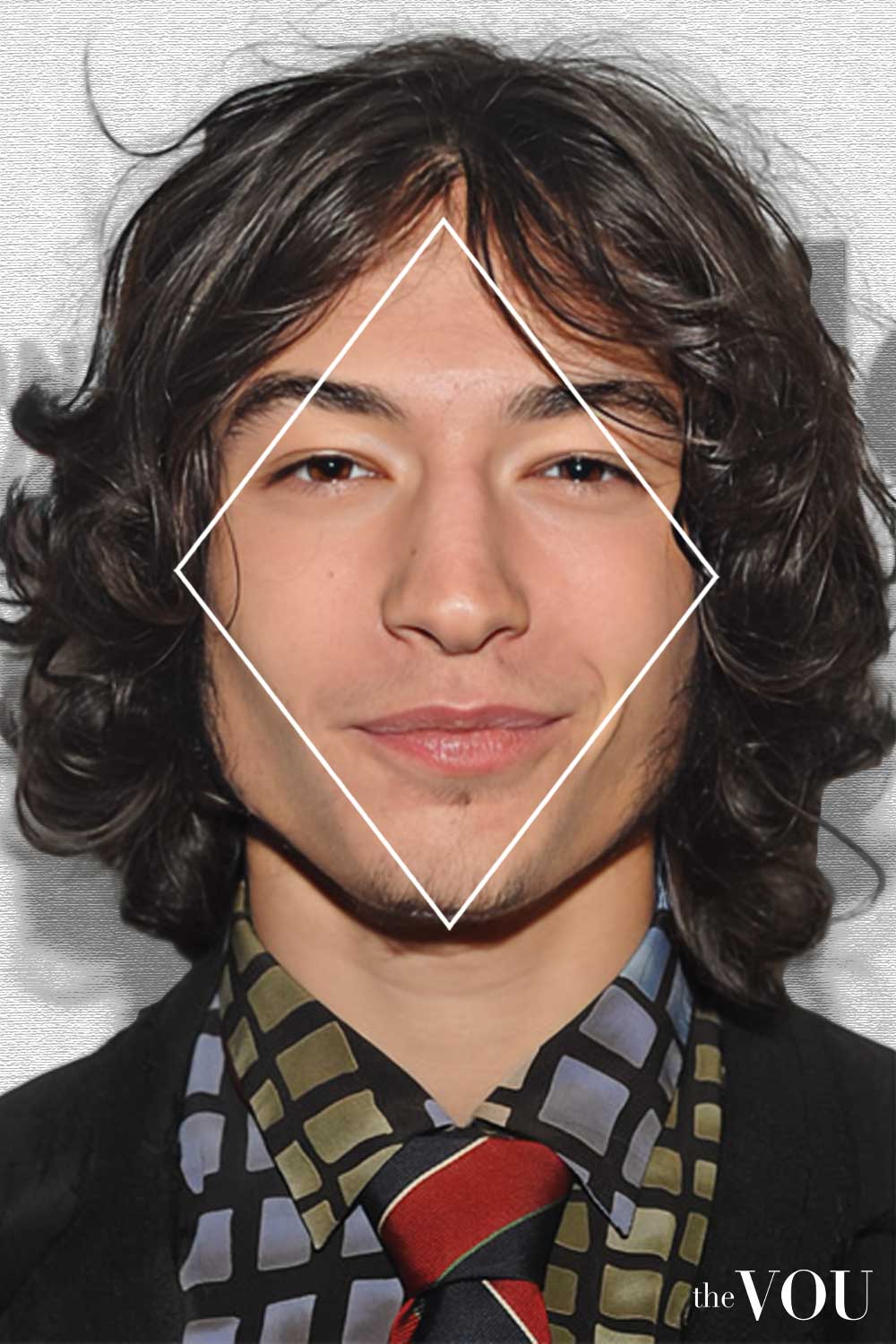 Medium-Length Waves Diamond Face Shape Ezra Miller