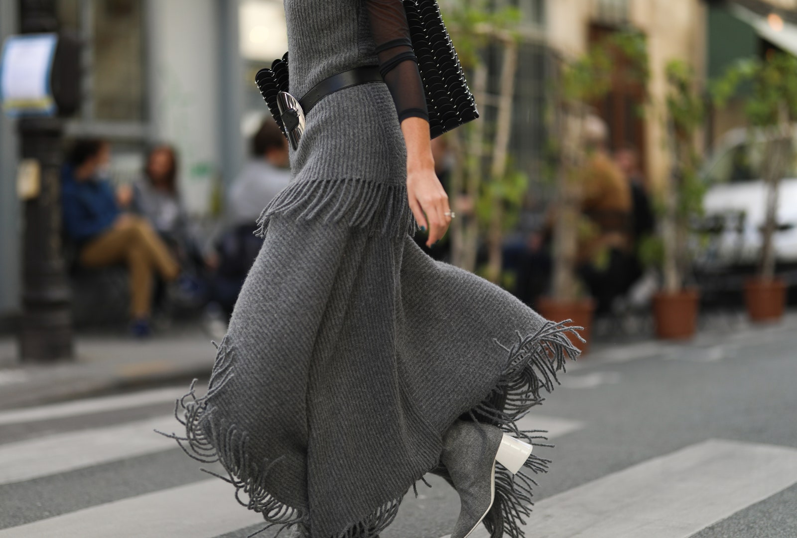 Image may containPARIS FRANCE  OCTOBER 04 Geraldine Boublil seen outside Paco Rabanne during Paris Fashion Week ...