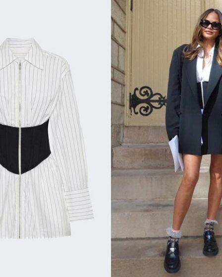 Chrissy Teigen's Dion Lee Internal Shirt Corset Dress