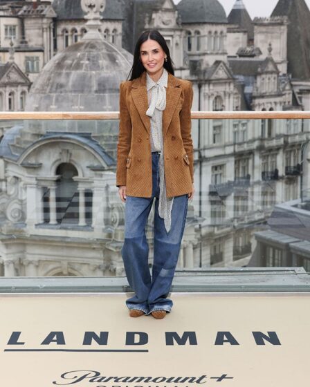 Demi Moore does denim promoting 'Landman' in London