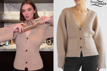 Kendall Jenner: Beige Cardigan