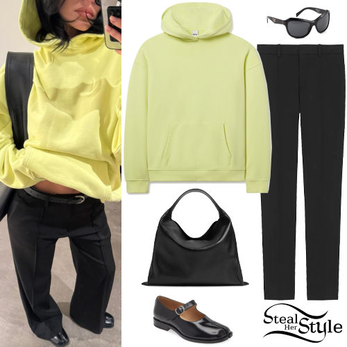 Kylie Jenner: Lime Hoodie, Black Pants