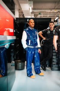 Lewis Hamilton of Great Britain and Mercedes walks in the Paddock prior to the F1 Grand Prix of Las Vegas