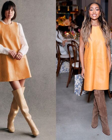 Lexi Underwood's Sézane Nicia Dress & Anaelle Thigh High Boots