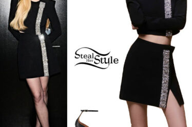 Lindsay Lohan: Embellished Top and Skirt