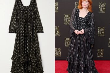 Natasha Lyonne's Chloe Lace Trimmed Gown