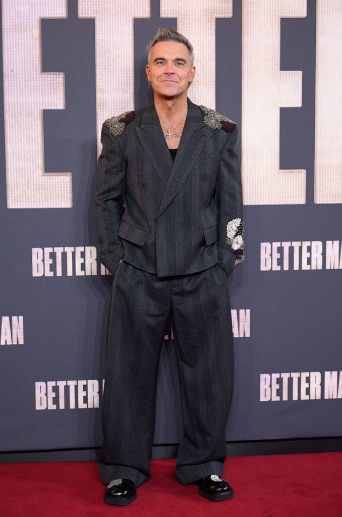 Robbie Williams Wore Emporio Armani To The 'Better Man' London Premiere