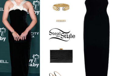 Sofia Richie: Black Velvet Dress and Pumps