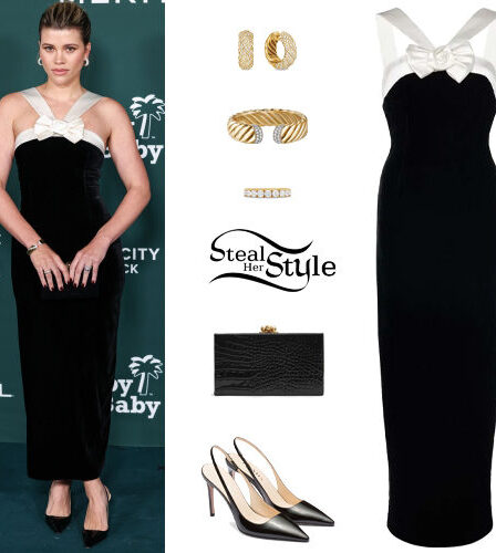 Sofia Richie: Black Velvet Dress and Pumps