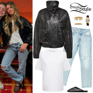 Sofia Richie: Leather Jacket, Mesh Flats