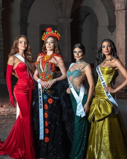 This is what the beauty pageants wore during the Día de Muertos festivities