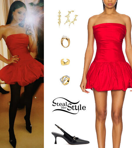 Victoria Justice: Red Dress and Black Pumps