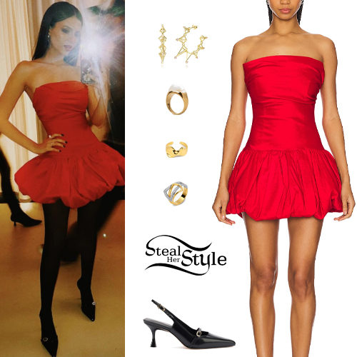 Victoria Justice: Red Dress and Black Pumps