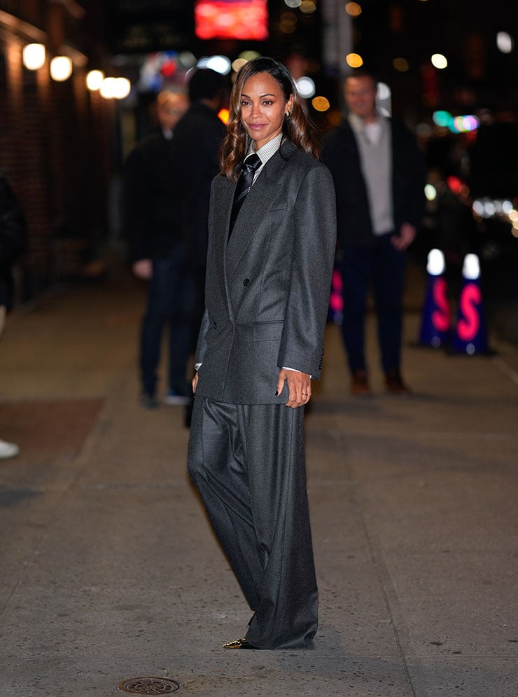 Zoe Saldana Wore Saint Laurent For The Late Show With Stephen Colbert