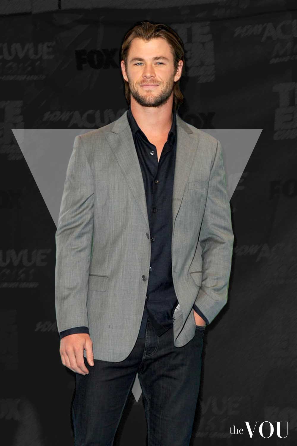 Natural Shoulder-Draped Blazers for Inverted Triangle Frames chris Hemsworth