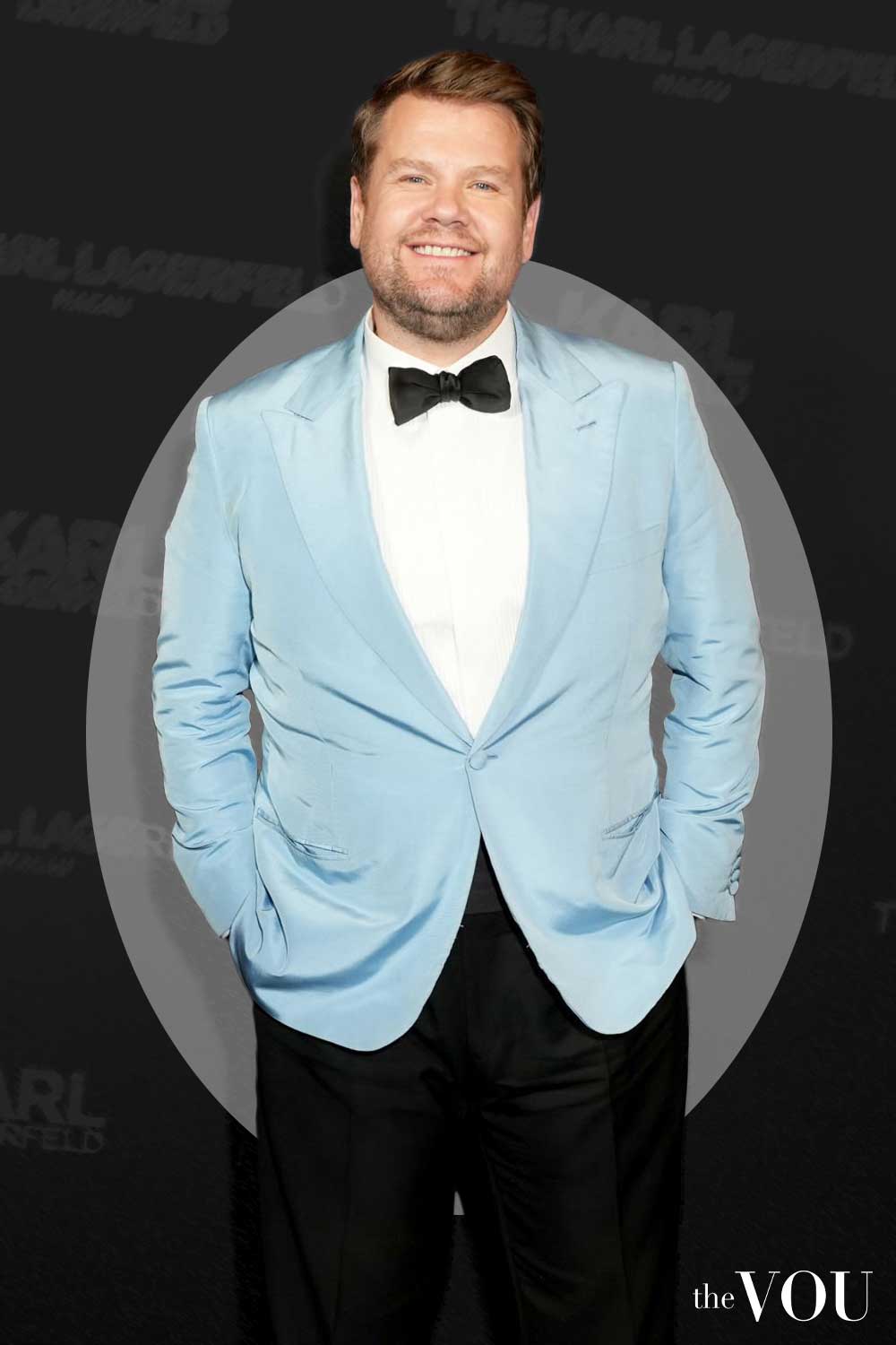 Low Button-Stance Single-Breasted Blazers for Oval Frames James Corden