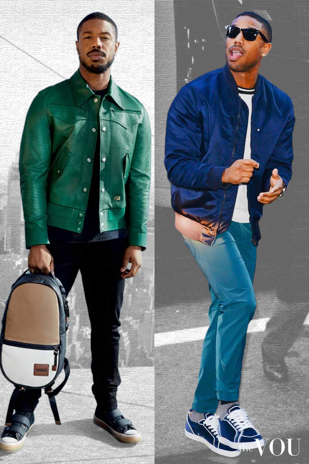 Athletic Fit Tapered Trousers for Inverted Triangle Shape Michael B Jordan