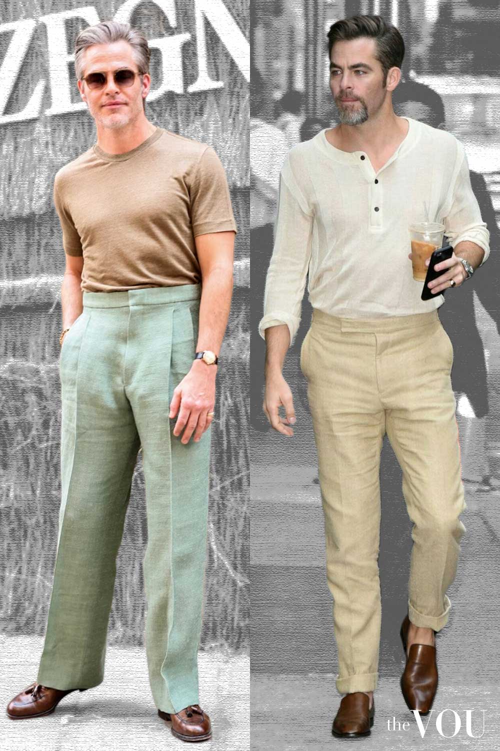 High-Rise Fitted Trousers for Hourglass Shape Chris Pine