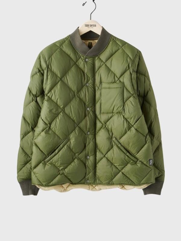 green quilted jakcet