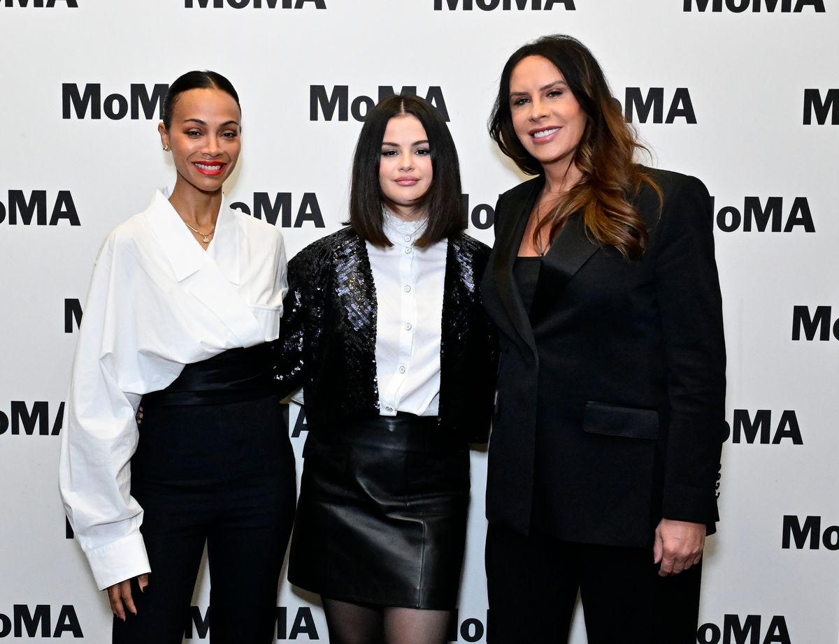 Zoe Salsana, Selena Gomez and Karla Sofia Gascon attend MoMA's The Contenders 2024 Screening of "Emilia Perez" 