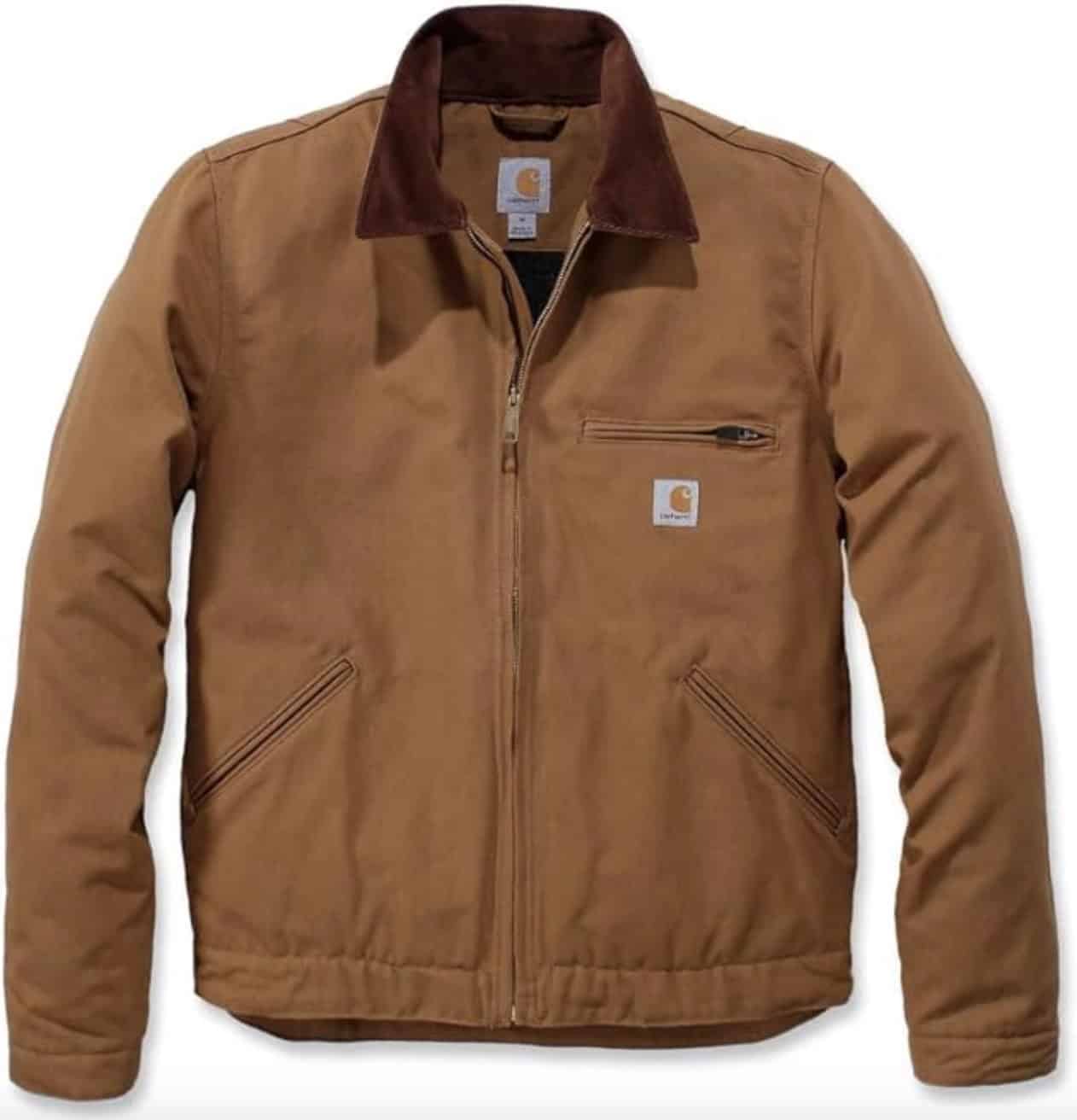 Carhartt Detroit jacket a brown jacket with a brown patch on it