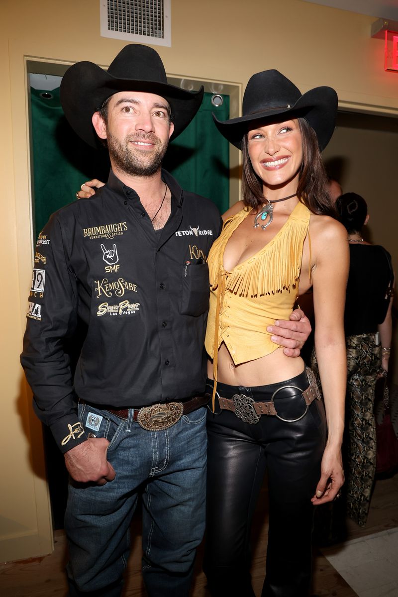 Adan Banuelos and Bella Hadid attend while Teton Ridge brings "Window To The West" series from the heart of Texas to the streets of NYC on September 12, 2024 in New York City. (Photo by Kevin Mazur/Getty Images for Teton Ridge)