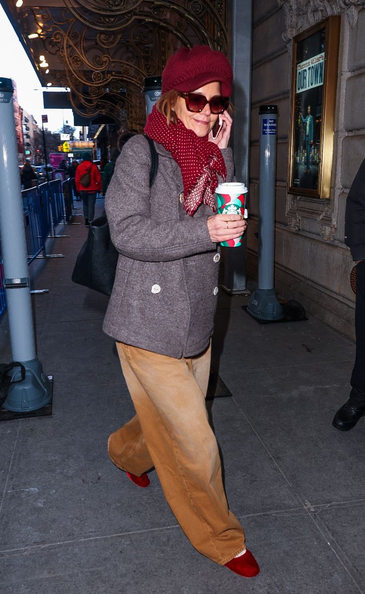 NEW YORK, NY - DECEMBER 22: Katie Holmes is seen arriving for the matinee performance of 'Our Town' on December 22, 2024 in New York, New York. (Photo by MEGA/GC Images)