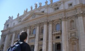 Martin Belam outside the Papal Basilica of Saint Peter in the Vatican