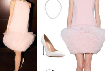 Ariana Grande: Pink Mini Dress and Pumps