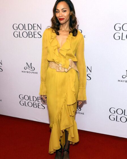 Zoe Saldaña attends the Golden Globes First-Time Nominee Celebration