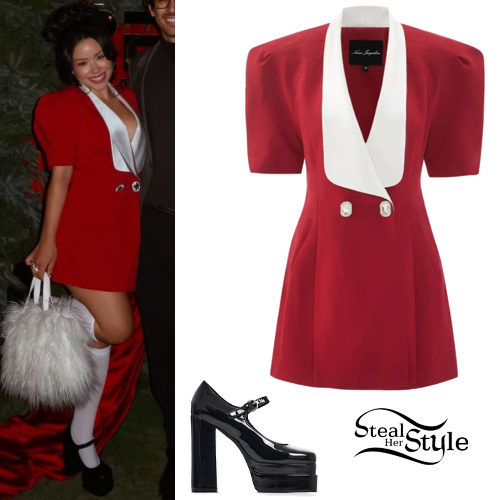 Cierra Ramirez: Red Dress, Platform Pumps