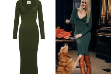 Claudia Schiffer's Khaite Alessandra Ribbed-Knit Midi Dress