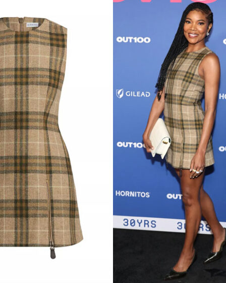 Gabrielle Union's Burberry Cie Check Zip Mini Dress