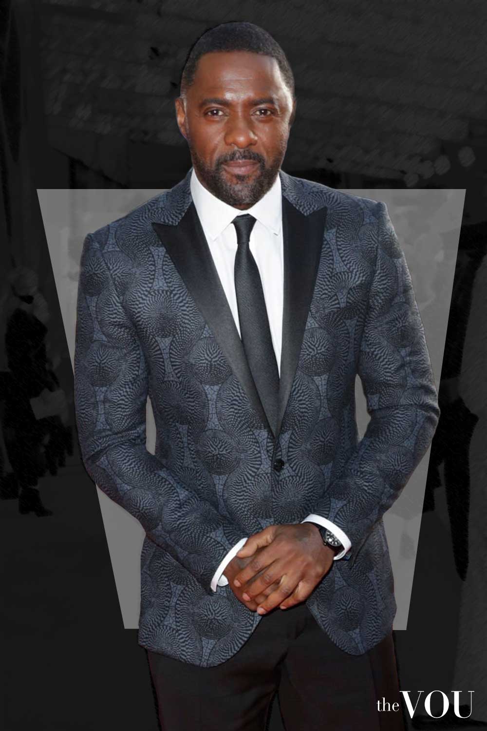 Tailored Peak Lapel Blazers for Trapezoid Frames Idris Elba