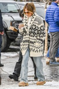 Jennifer Lopez was spotted shopping at Moncler in Aspen, Colorado.