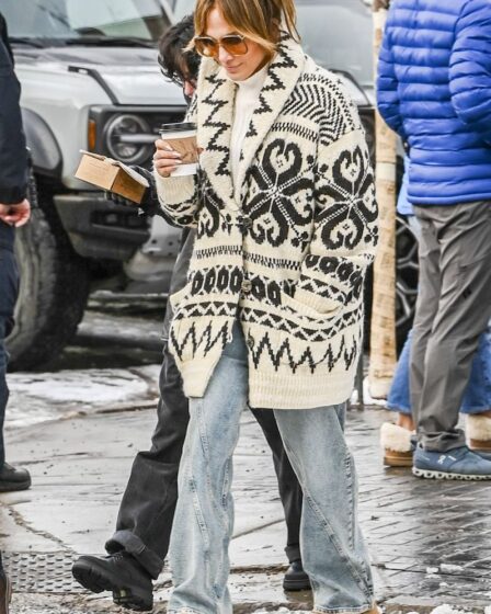 Jennifer Lopez was spotted shopping at Moncler in Aspen, Colorado.